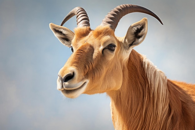 Saiga antelope close up