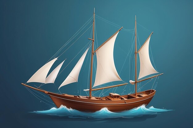 Иллюстрация концепции парусной лодки
