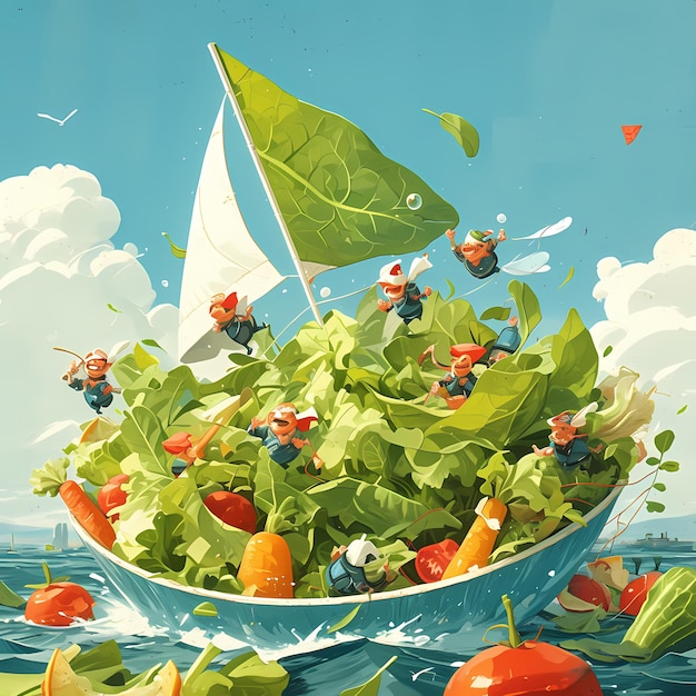 Sail the seas of health with a veggiefilled boat