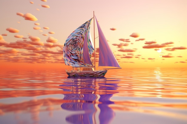 Photo a sailboard 3d