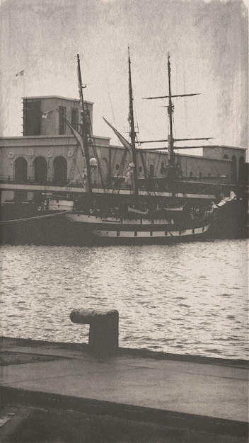 Sailboat anchored at harbour