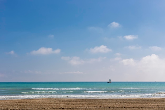 Sailboat on blue sea