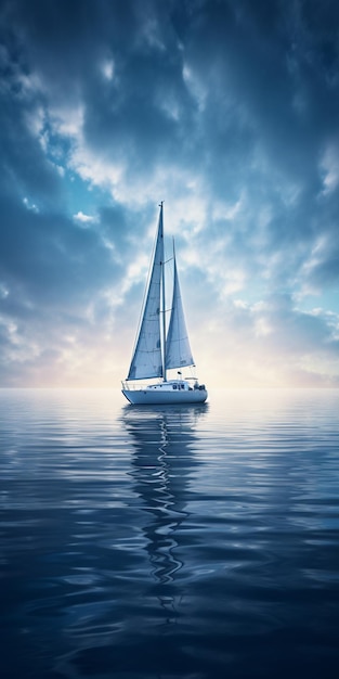 sailboat boat wooden boat sailing on water on ocean