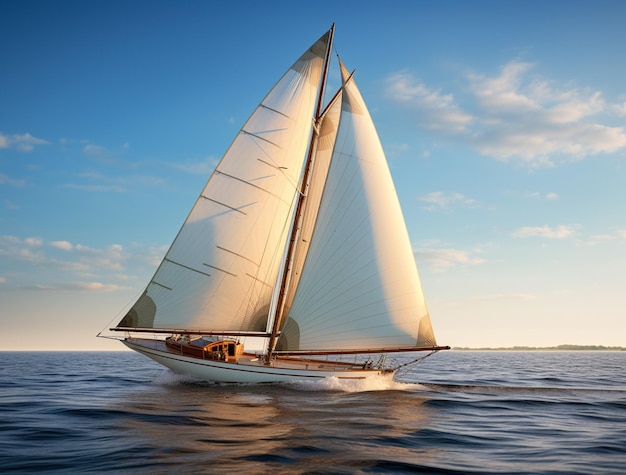 Photo sailboat boat wooden boat sailing on water on ocean