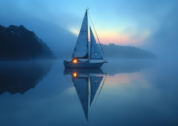 a sailboat is floating on a lake with the word quot sail quot on the sail