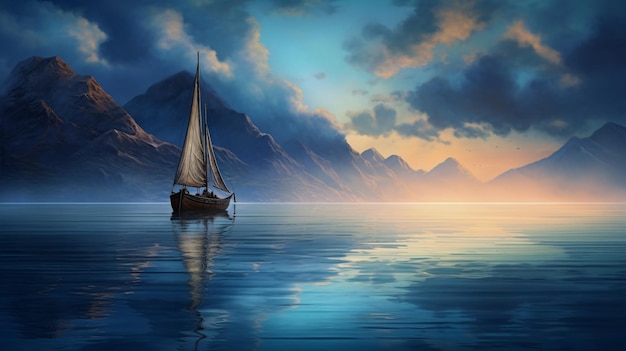 Sailboat in the lagoon