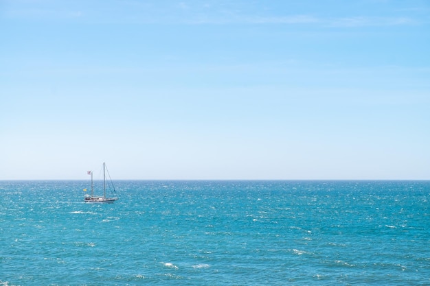 A sailboat sailing the Mediterranean Sea