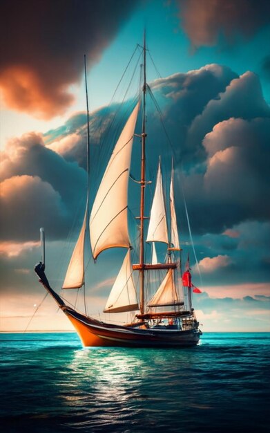 水上の帆船