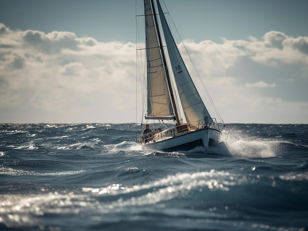 A sailboat with the number 42 on it