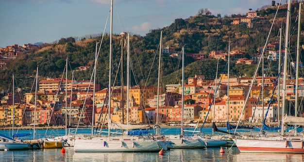 Sailboats In Liguria Region Of Italy