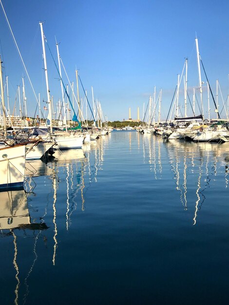 Photo sailboats in marina