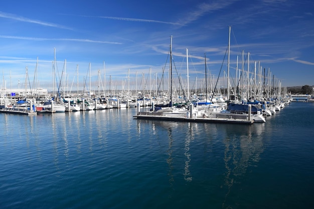 Sailboats in marina