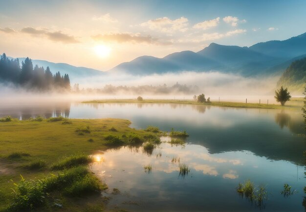 Sailboats on the river in morning mist zhejiang province china