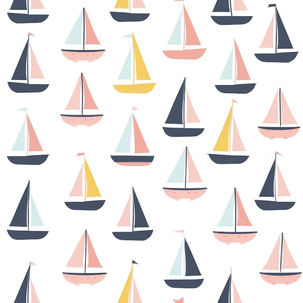 Sailboats seamless pattern Can be used for gift wrapping wallpaper background