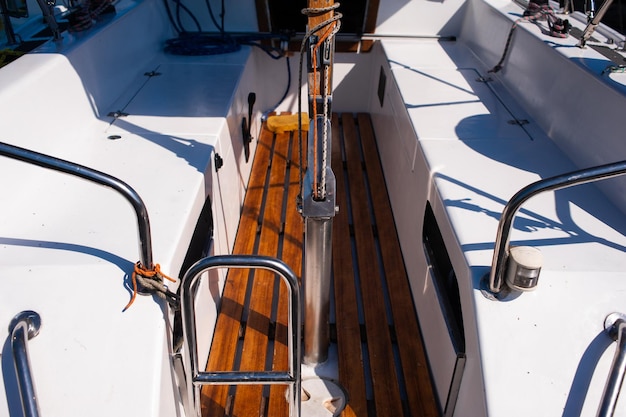 sailing boat details yacht on the sea