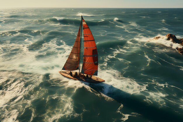 海の帆船