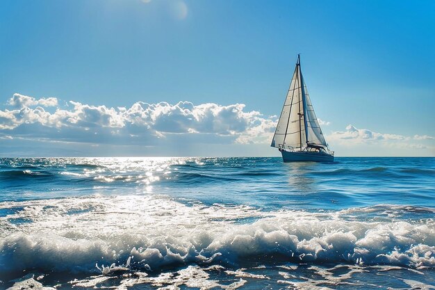 海上での帆船