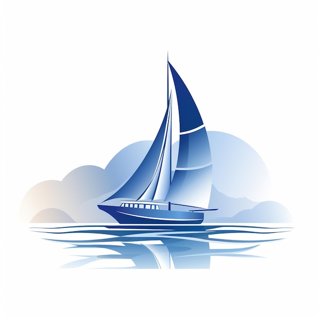 A sailing boat vector silhouette