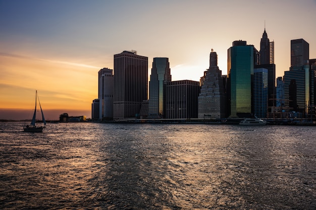 Sailing boat in the waters of the East River