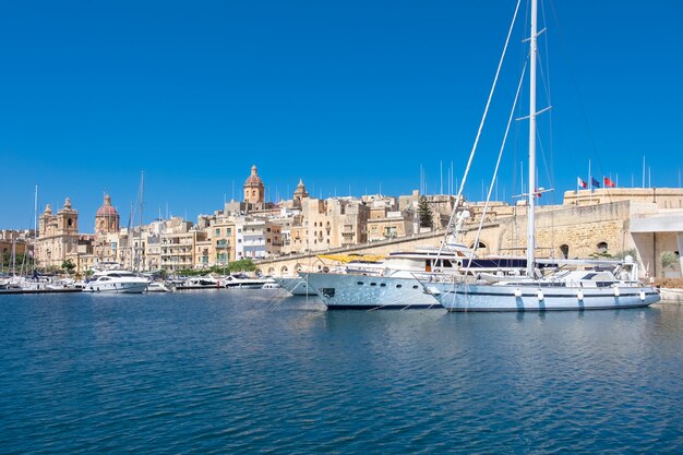 Sailing boats on Senglea marina