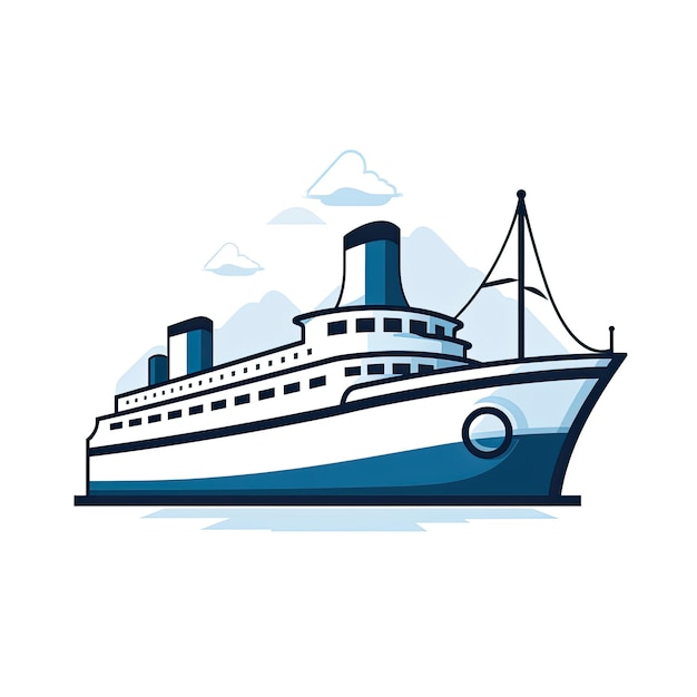 Photo sailing ship vector illustration of a cartoon