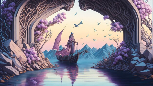 Sailing through a fantastical landscape