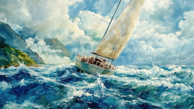 嵐 の 海 を 航海 する