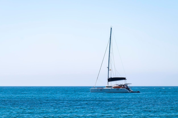 Sailing yacht in Mediterranean sea