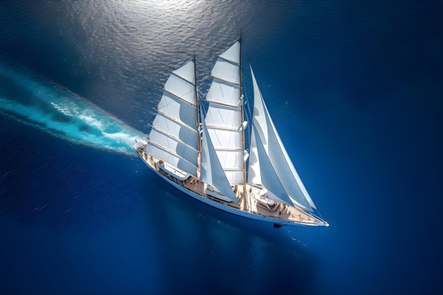 Sailing yacht on the ocean Generative AI 4