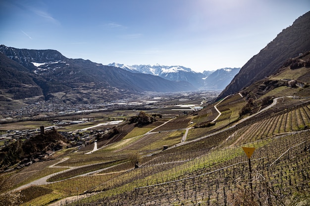 Saillon Switzerland  Saillon Castle Pierre Avoi and vineyards in Spring Farinet hike