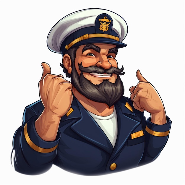 Векторная иллюстрация мультфильма Sailor 2d на белом фоне