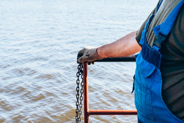 Sailor on the ship in slave clothes