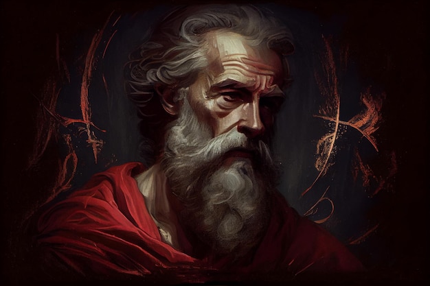 Saint Andrew Apostle of Christ Colored Illustration Generative Ai