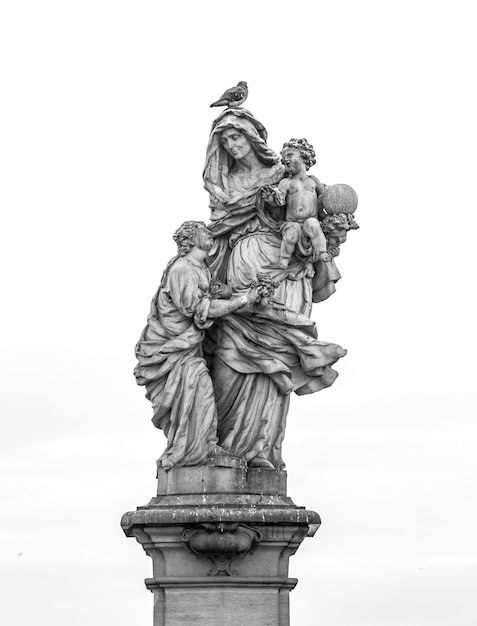 Saint Anne statue on Charles Bridge in Prague