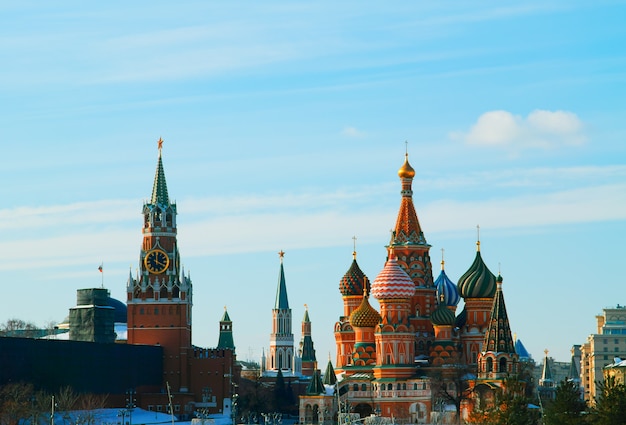 Saint Basil's Cathedral on Red square background hd