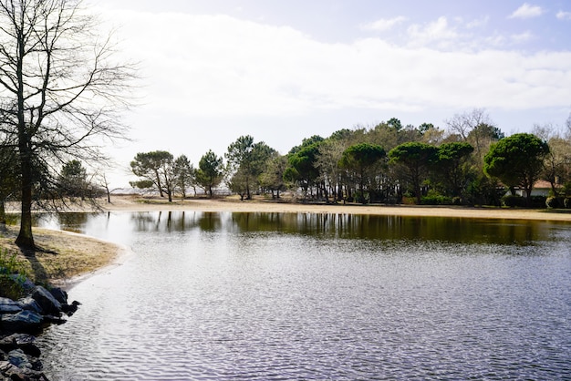 Saint-Brice beach in Ares city in Arcachon Bay Gironde department France