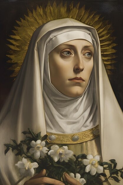 写真 シエナの聖カタリナの絵画イラスト ジェネレーティブ アイ 聖カタリナは有名なカトリック聖人です