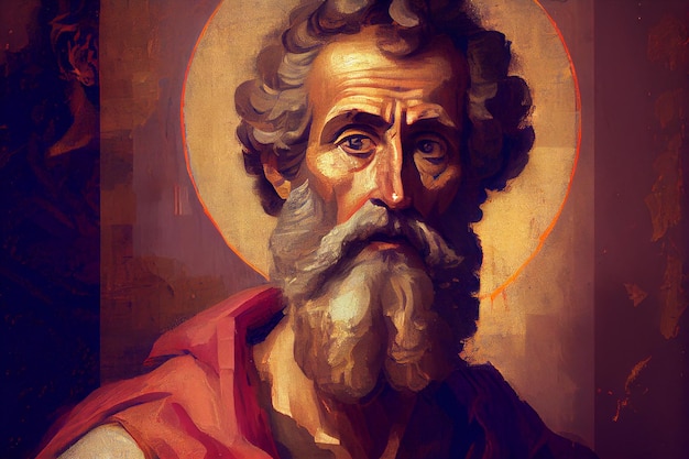 Saint James Apostle of Christ Colored Illustration Generative Ai James the Great Holy Elder James