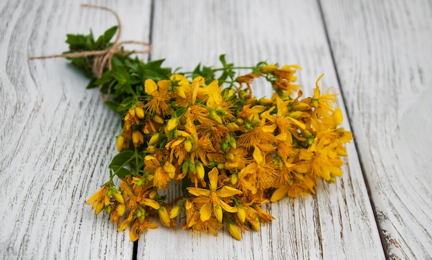 Photo saint-john's-wort on the table