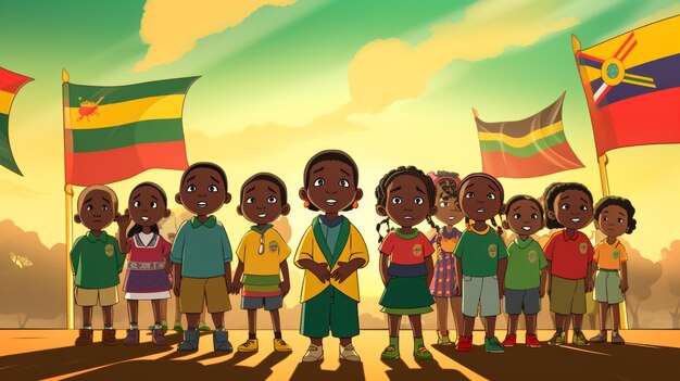 Saint kitts and nevis flag in hand children holding flag national flag of saint kitts and nevis vector