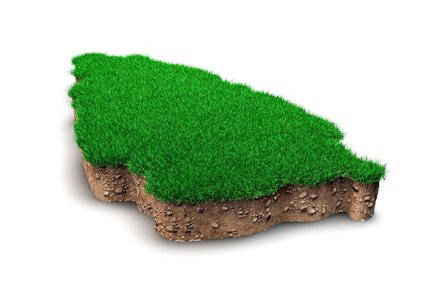 Saint Lucia Map Grass and ground Map texture 3d illustration