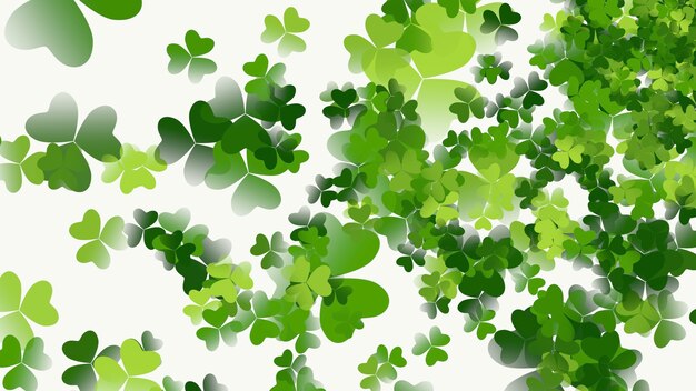 Saint patrick day holiday background with green shamrocks