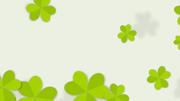 Saint Patrick Day vakantie achtergrond met groene klavers. Luxe en elegante stijl 3D illustratie voor vakantie