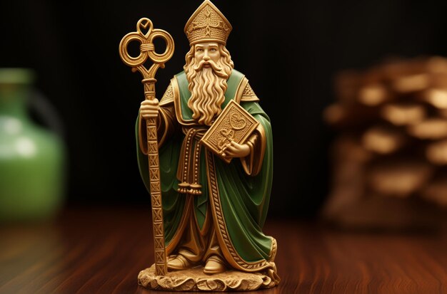 Photo saint patrick figurine in solemn decor