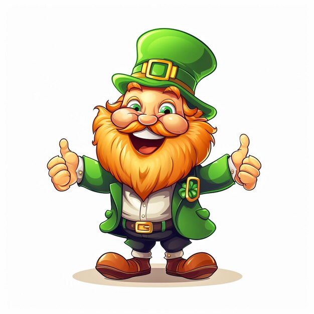 Photo saint patrick is holding the leaf in hand vector graphic illustration individually on a white background