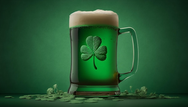 Saint Patrick's Day green beer Generative ai