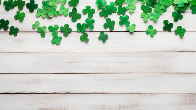 Saint Patricks Day background with green shamrock