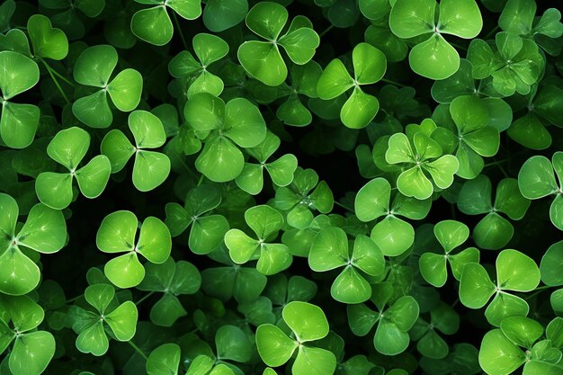 Saint patricks day green clover leaves oattern background