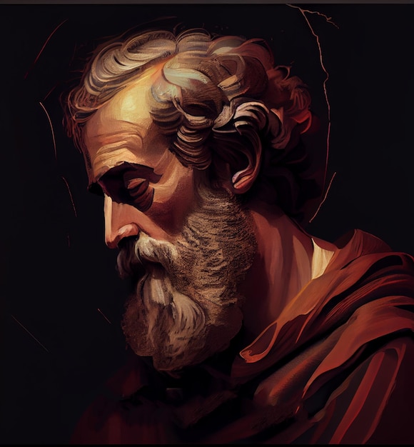 Saint Paul Apostle Portrait Color Illustration Generative Ai