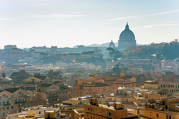 Saint Peter Basilica panorama in Vatican Rome